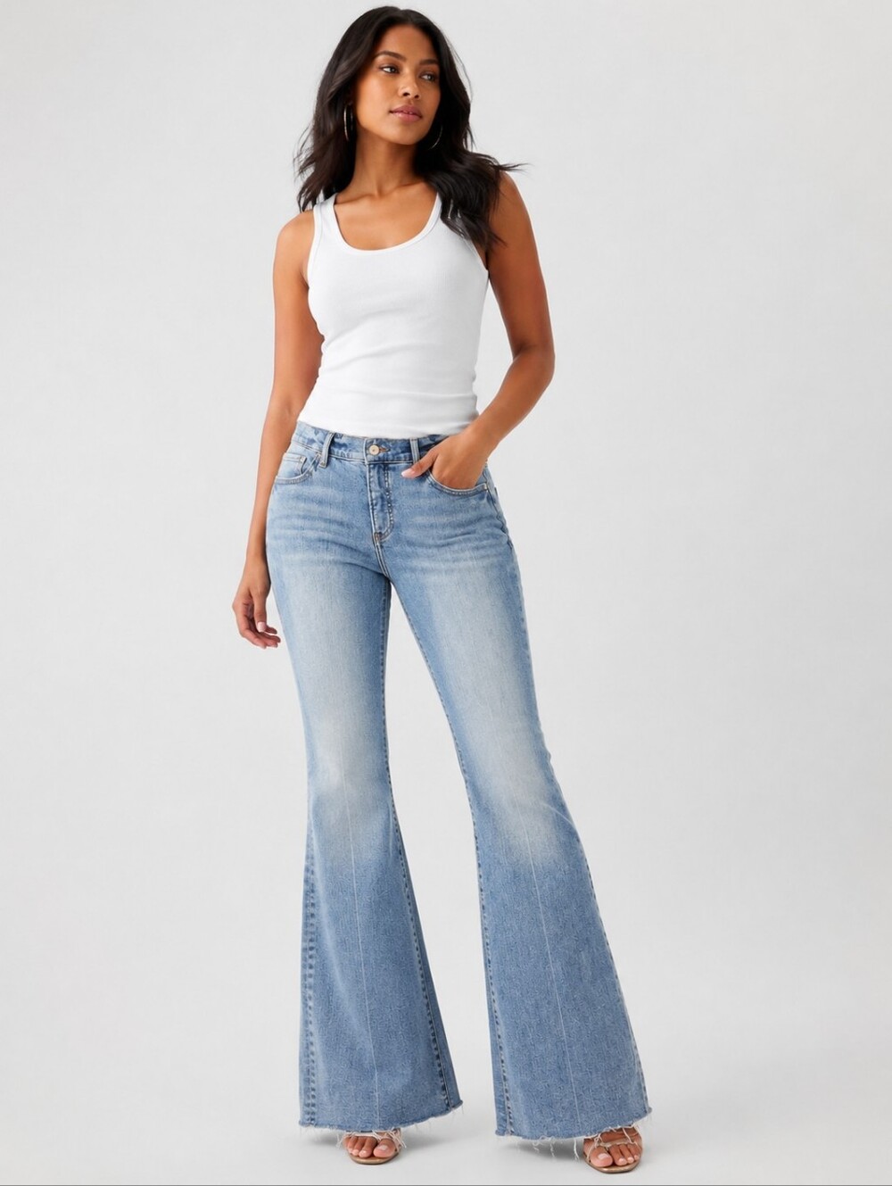 ❤️ NWOT! EXPRESS 70s FLARE MID-RISE JEANS, 10L (30 LONG / TALL)